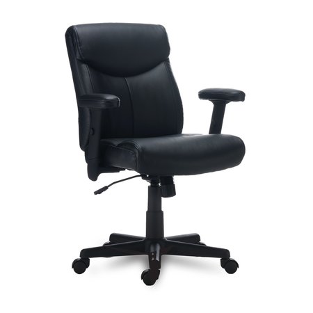 ALERA Alera Harthope Leather Task Chair, Supports Up to 275 lb, Black Seat/Back, Black Base ALEHH42B19